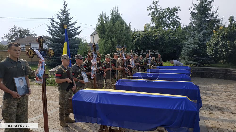 Funeral ceremony of Mi-8 helicopter crews in Poltava