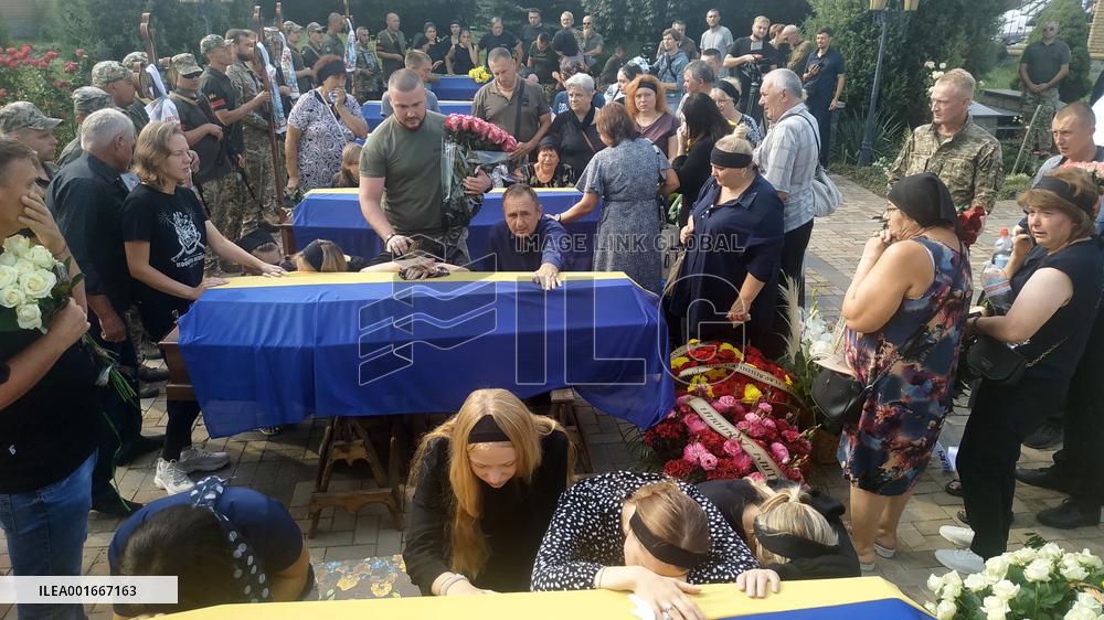 Funeral ceremony of Mi-8 helicopter crews in Poltava