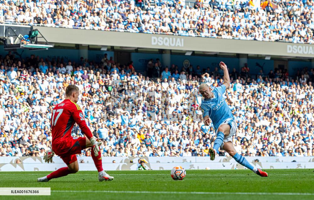 (SP)BRITAIN-MANCHESTER-FOOTBALL-ENGLISH PREMIER LEAGUE-MANCHESTER CITY VS FULHAM