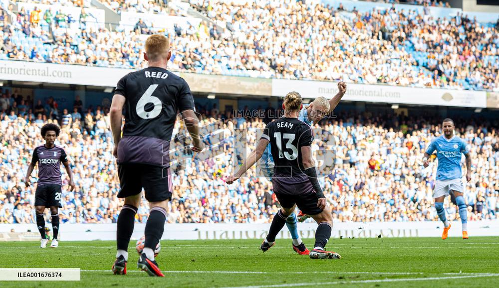 (SP)BRITAIN-MANCHESTER-FOOTBALL-ENGLISH PREMIER LEAGUE-MANCHESTER CITY VS FULHAM