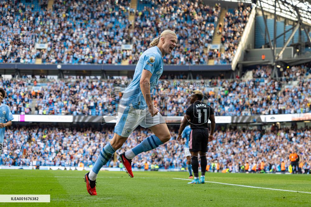 (SP)BRITAIN-MANCHESTER-FOOTBALL-ENGLISH PREMIER LEAGUE-MANCHESTER CITY VS FULHAM