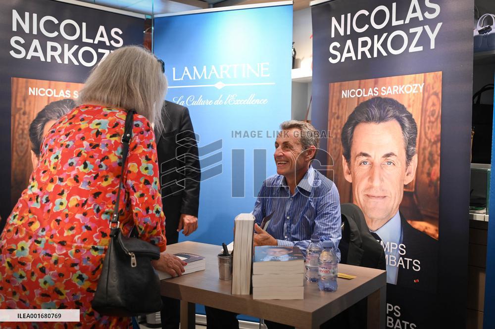 Nicolas Sarkozy Signs His Book - Paris