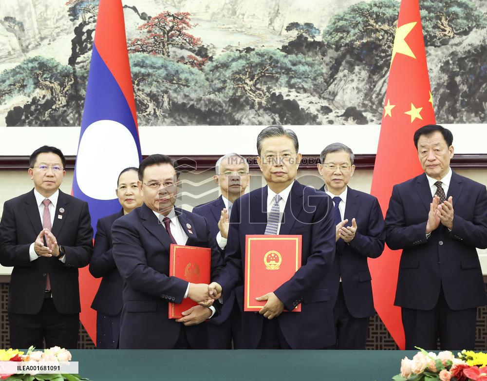 CHINA-BEIJING-ZHAO LEJI-LAO NATIONAL ASSEMBLY-TALKS (CN)