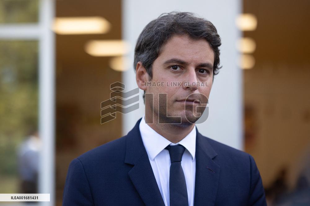 Elisabeth Borne and Gabriel Attal visit a primary school - Saint-Germain-sur-Ille
