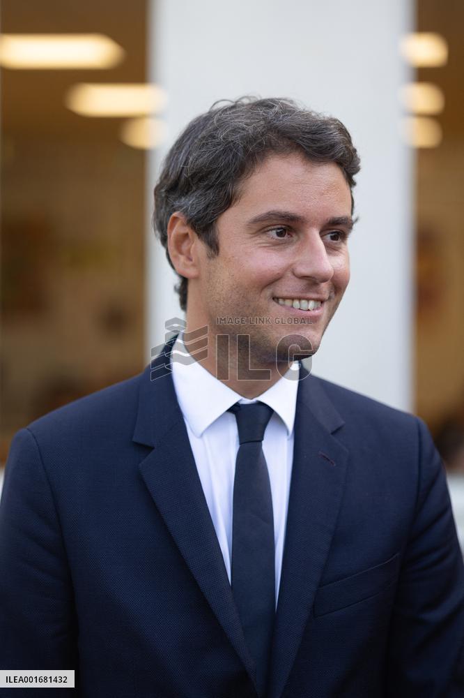 Elisabeth Borne and Gabriel Attal visit a primary school - Saint-Germain-sur-Ille