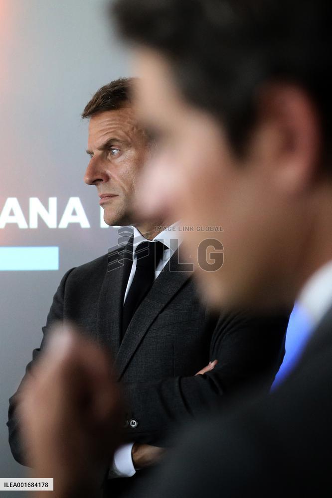 President Macron Visits Daniel-Argote Middle School - Orthez