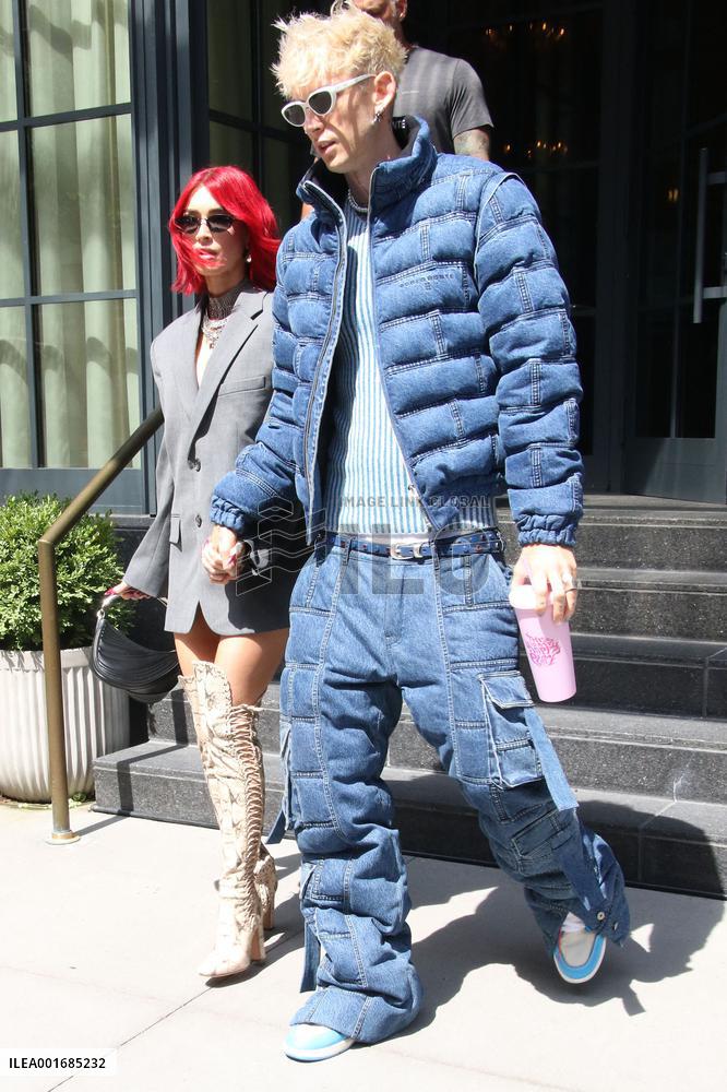 Megan Fox And Machine Gun Kelly Leaving Their Hotel - NYC
