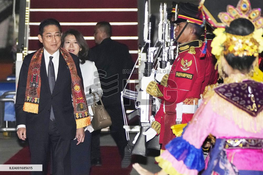 Japan PM Kishida begins weeklong trip to Indonesia, India