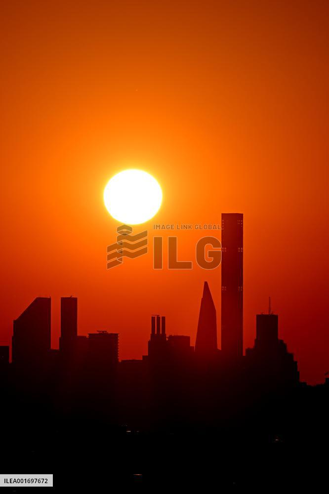 Sunset On Manhattan Skyline - NYC
