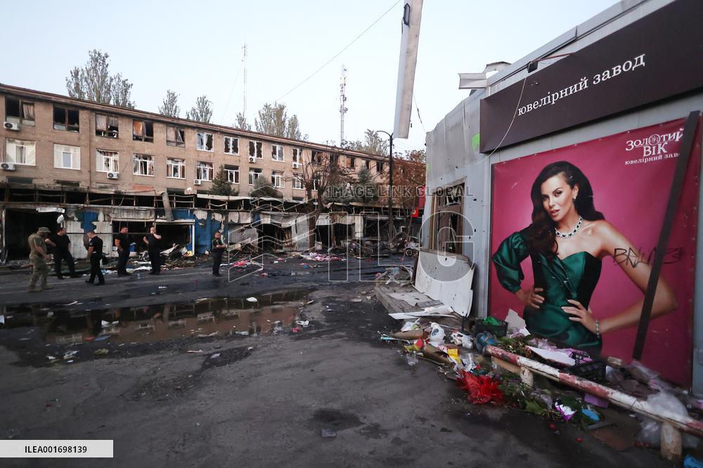 Russian missile strikes Kostiantynivka market