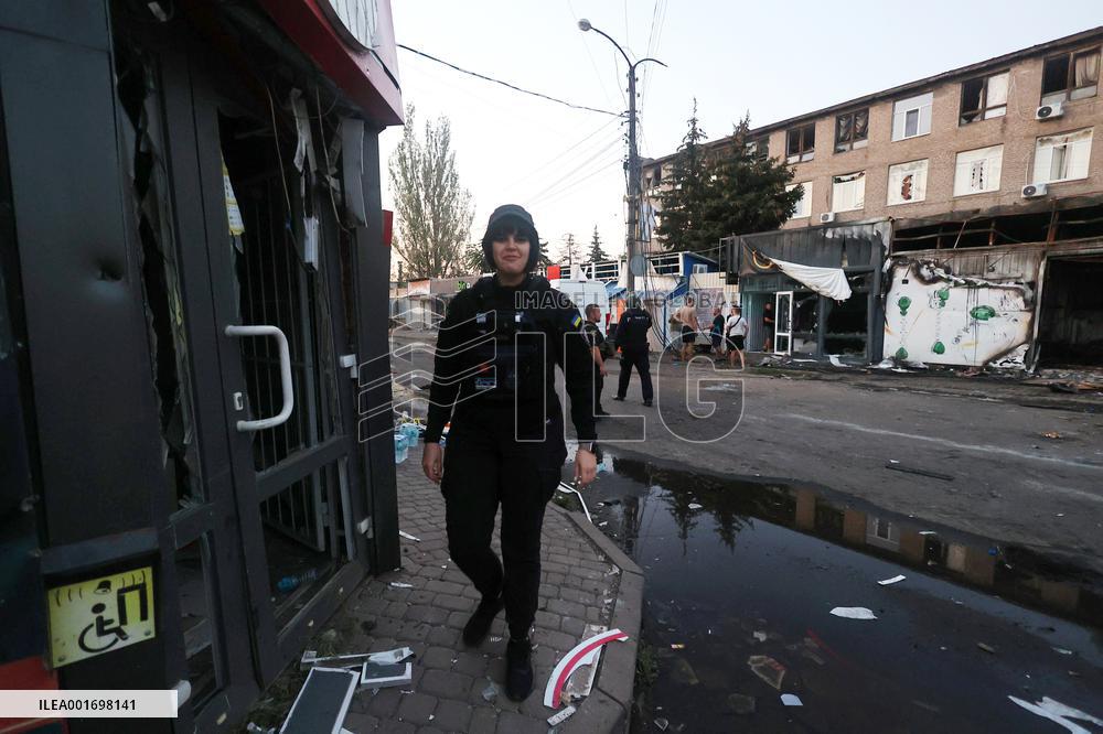 Russian missile strikes Kostiantynivka market