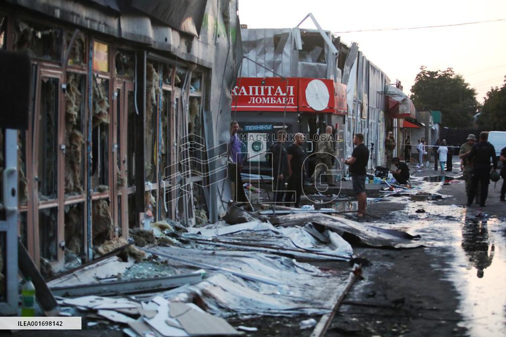 Russian missile strikes Kostiantynivka market