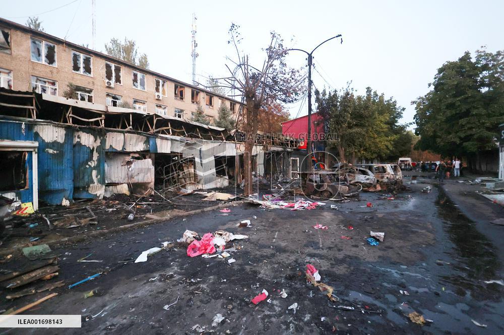 Russian missile strikes Kostiantynivka market