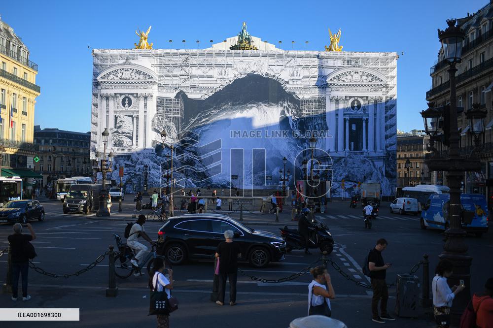 JR Covers The Facade Of The Opera Garnier - Paris