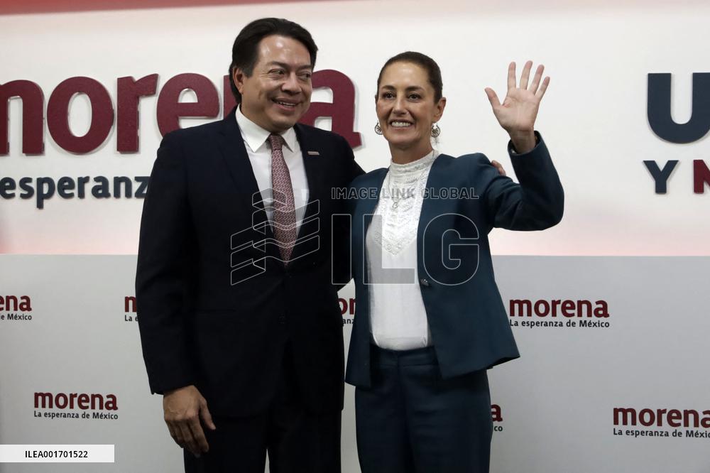 Presidential Candidate Claudia Sheinbaum Press Conference - Mexico City