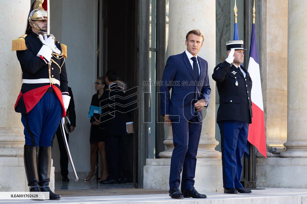 Emmanuel Macron meets with Prime minister James Marape - Paris