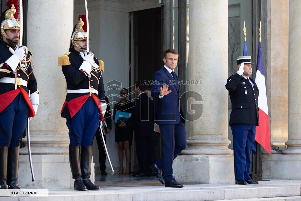 Emmanuel Macron meets with Prime minister James Marape - Paris