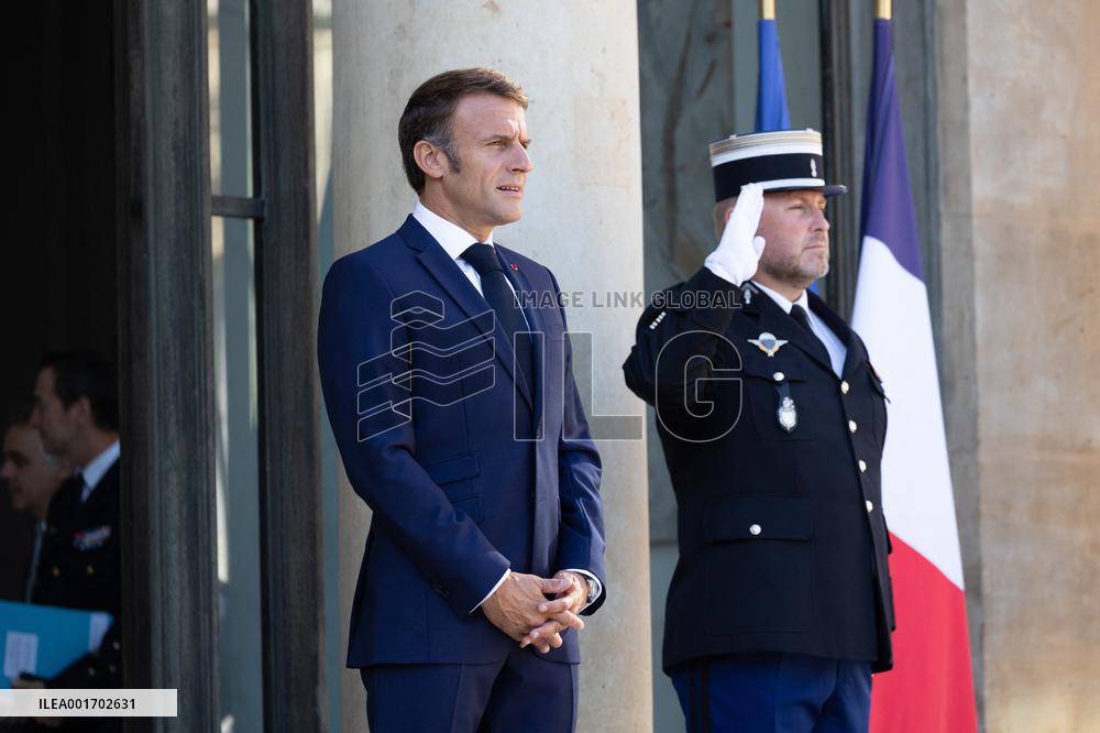 Emmanuel Macron meets with Prime minister James Marape - Paris
