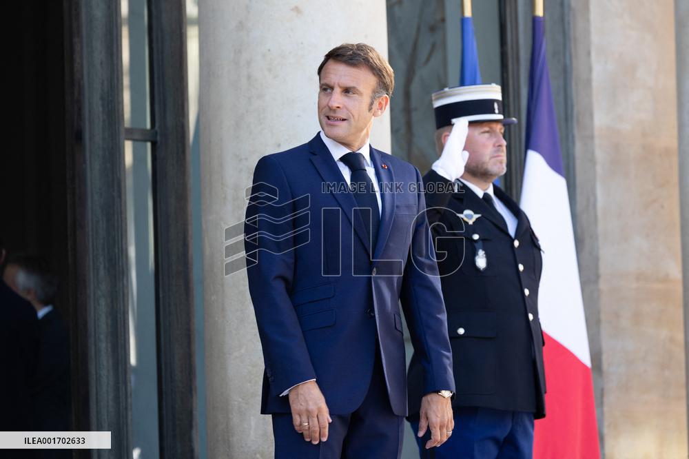 Emmanuel Macron meets with Prime minister James Marape - Paris