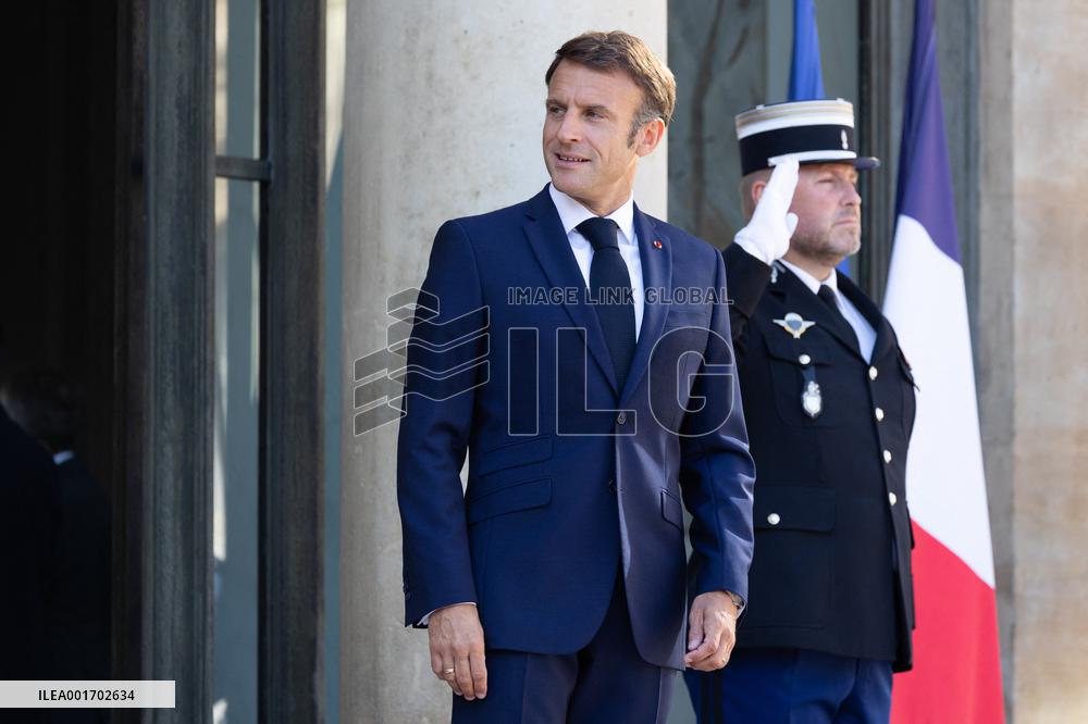 Emmanuel Macron meets with Prime minister James Marape - Paris