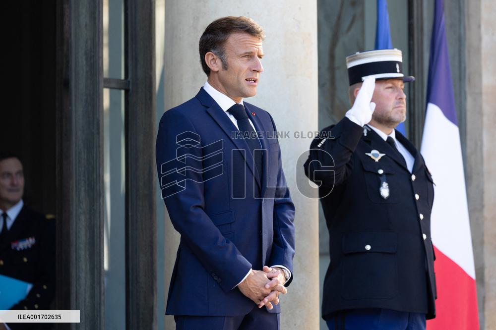 Emmanuel Macron meets with Prime minister James Marape - Paris