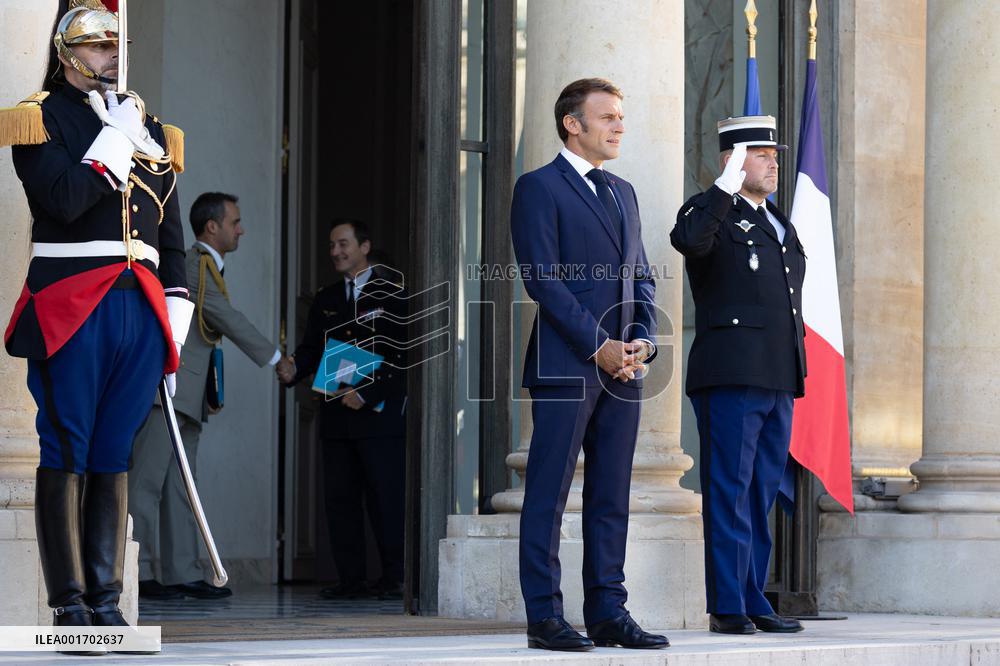 Emmanuel Macron meets with Prime minister James Marape - Paris