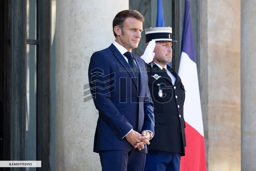 Emmanuel Macron meets with Prime minister James Marape - Paris