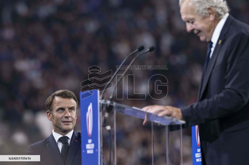 Rugby World Cup - Macron Booed At The Opening Ceremony