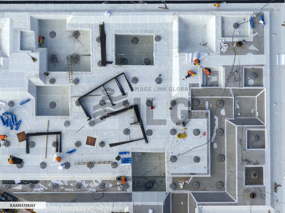 Workers Work At A Real Estate Construction Site in Huai'an