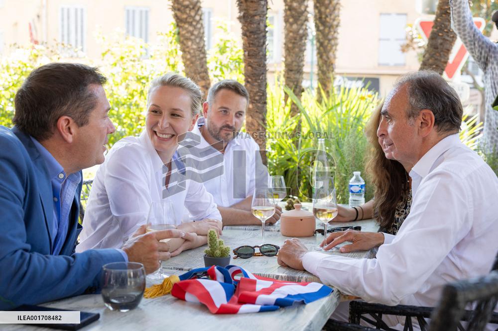 Eric Zemmour And Marion Marechal Visit To The Market - Cogolin