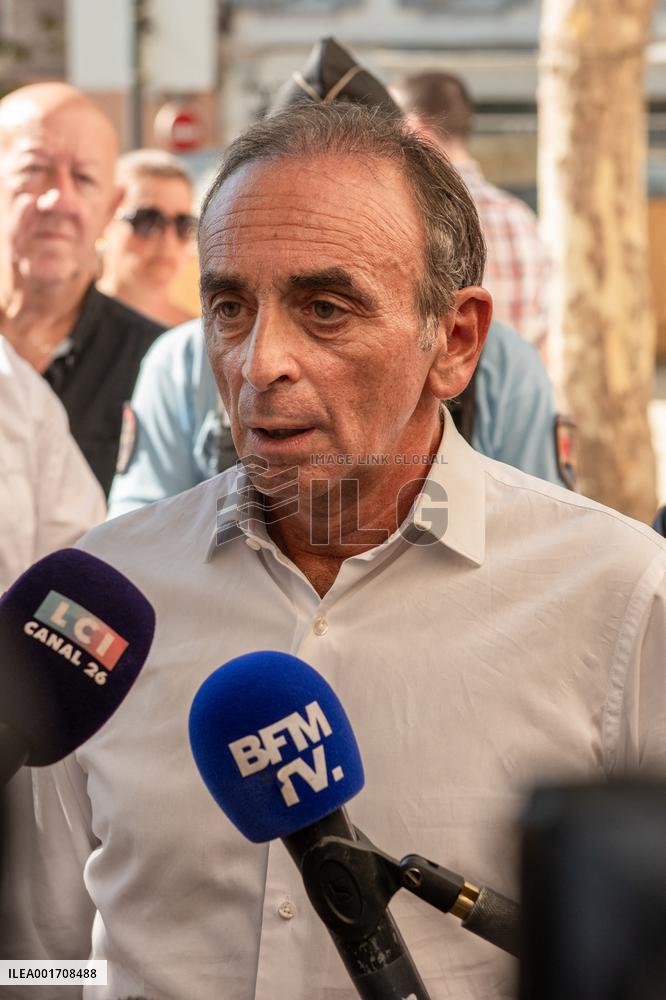 Eric Zemmour And Marion Marechal Visit To The Market - Cogolin