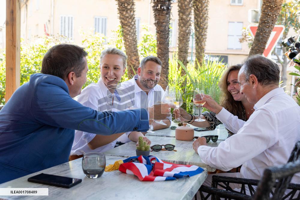 Eric Zemmour And Marion Marechal Visit To The Market - Cogolin