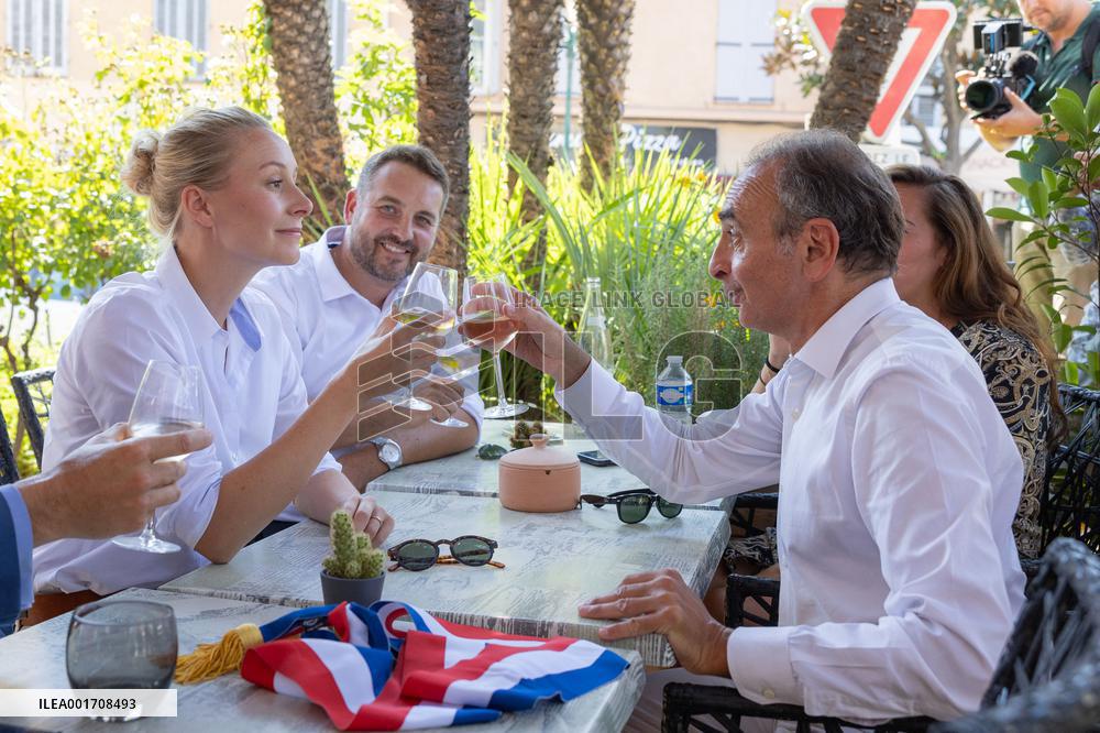 Eric Zemmour And Marion Marechal Visit To The Market - Cogolin