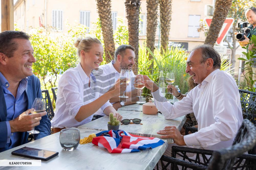 Eric Zemmour And Marion Marechal Visit To The Market - Cogolin