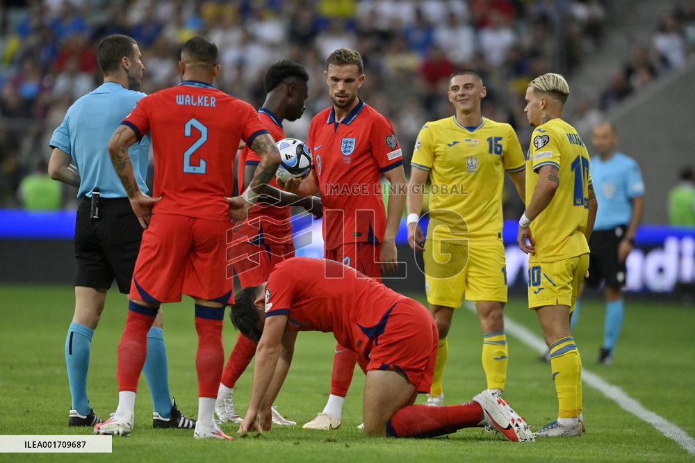 Ukraine 1-1 England in EURO 2024 qualifier in Wroclaw