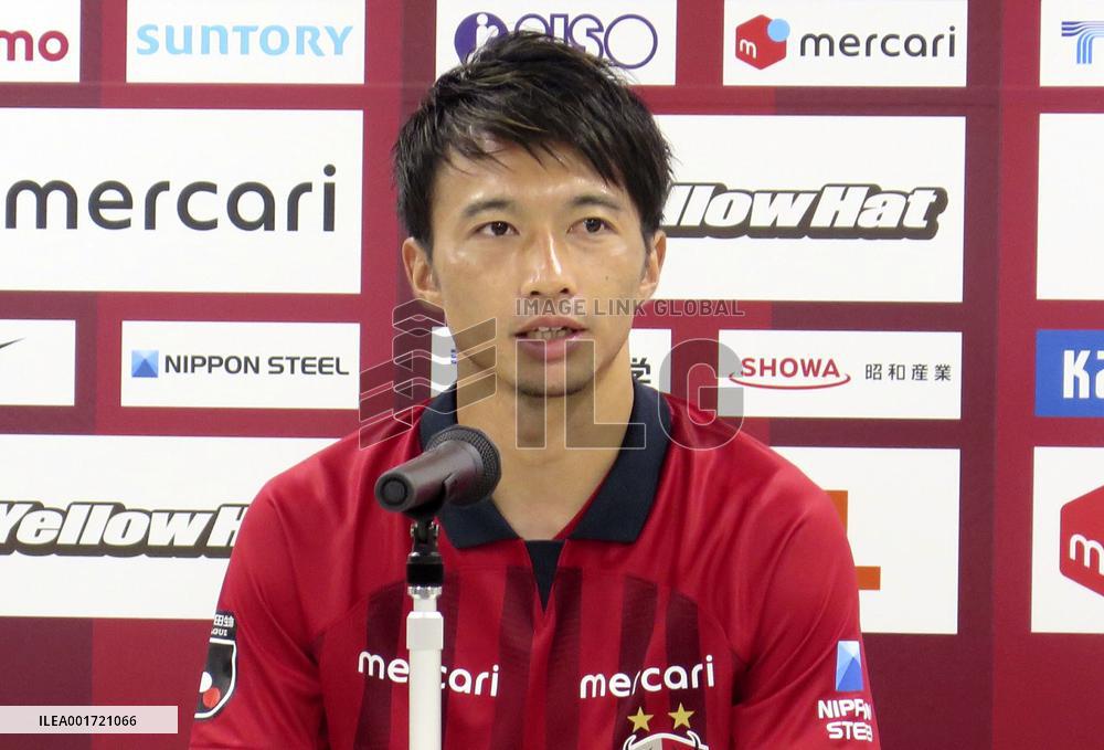 Football: Shibasaki returns to J1 Kashima