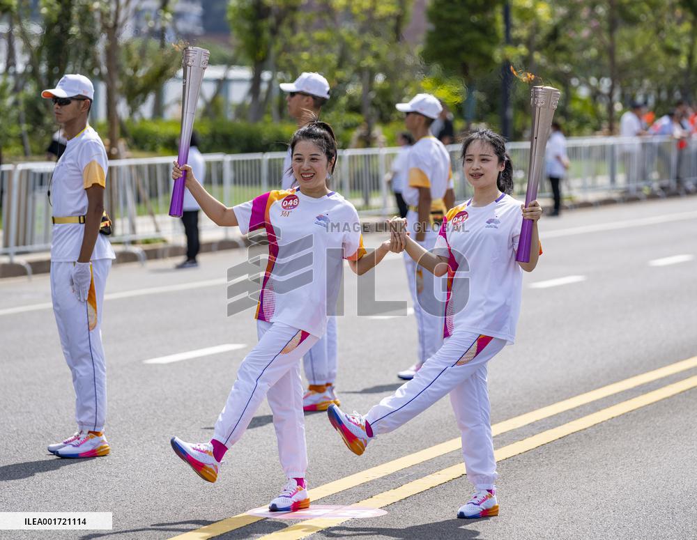 (SP)CHINA-ZHOUSHAN-ASIAN GAMES-TORCH RELAY (CN)