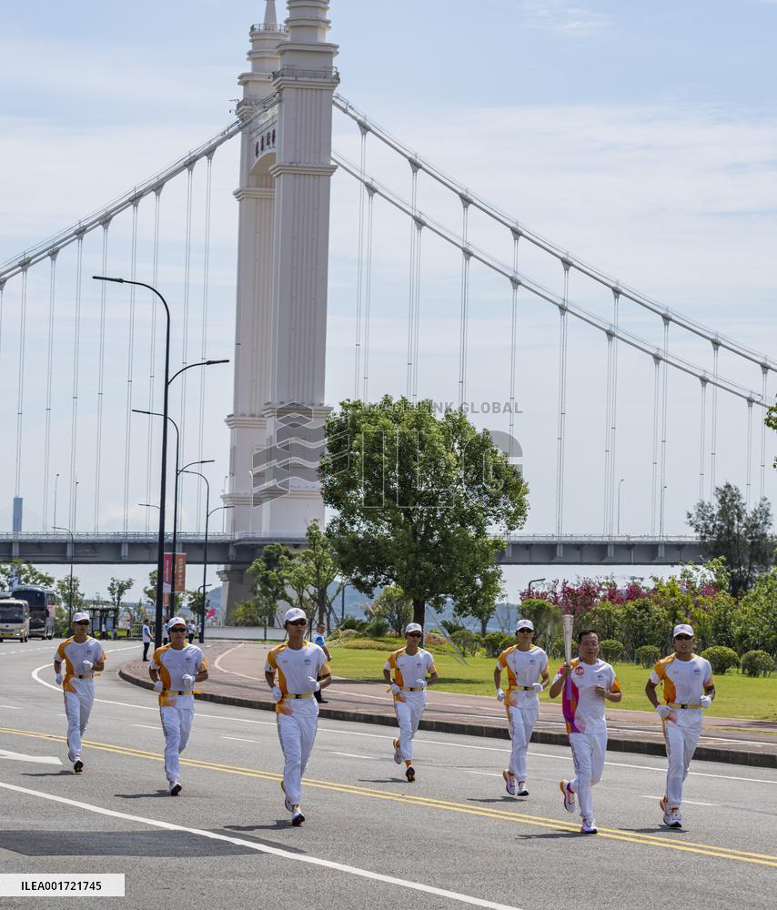 (SP)CHINA-ZHOUSHAN-ASIAN GAMES-TORCH RELAY (CN)