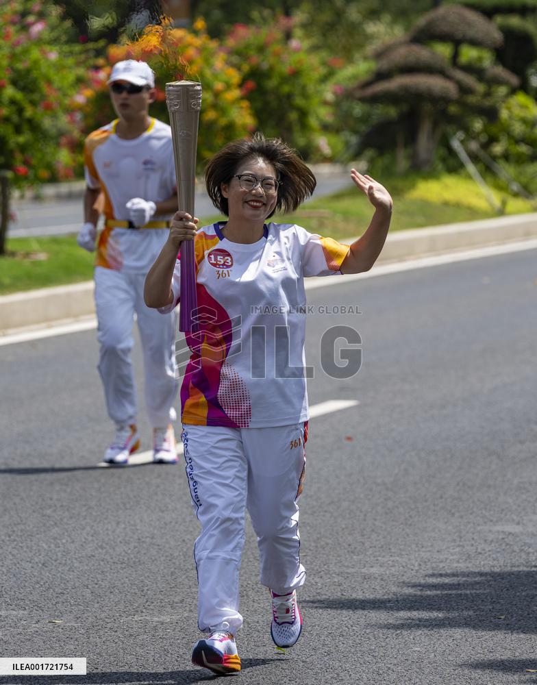(SP)CHINA-ZHOUSHAN-ASIAN GAMES-TORCH RELAY (CN)