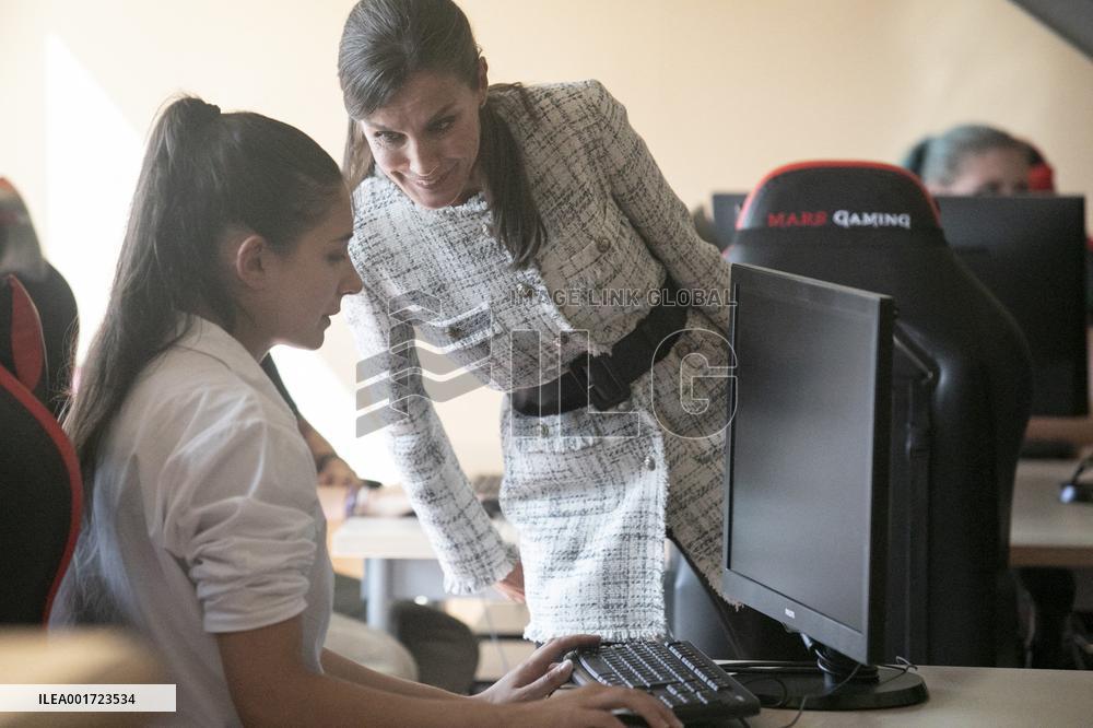 Queen Letizia Attends A School Opening - Madrid