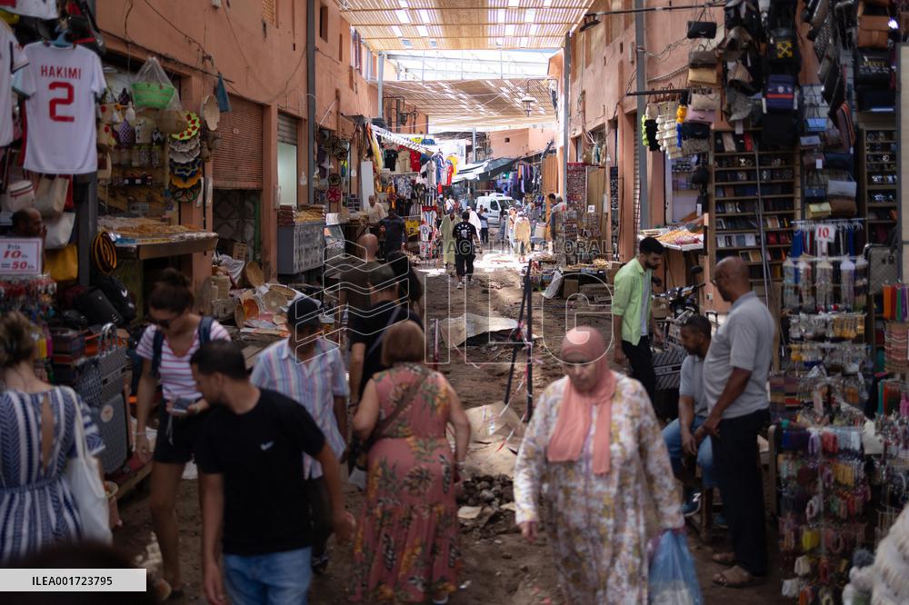 Tourism In The City Center After The Earthquake - Marrakesh