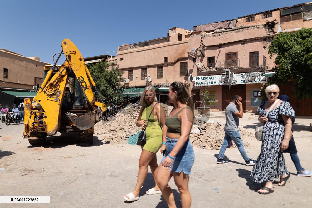Tourism In The City Center After The Earthquake - Marrakesh
