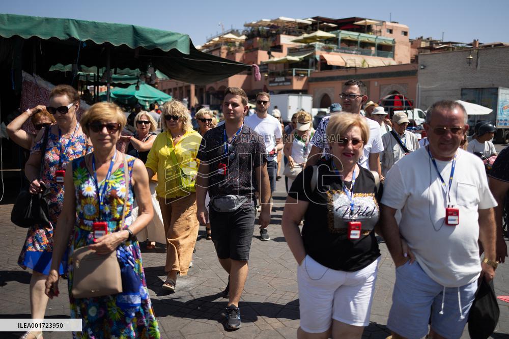 Tourism In The City Center After The Earthquake - Marrakesh