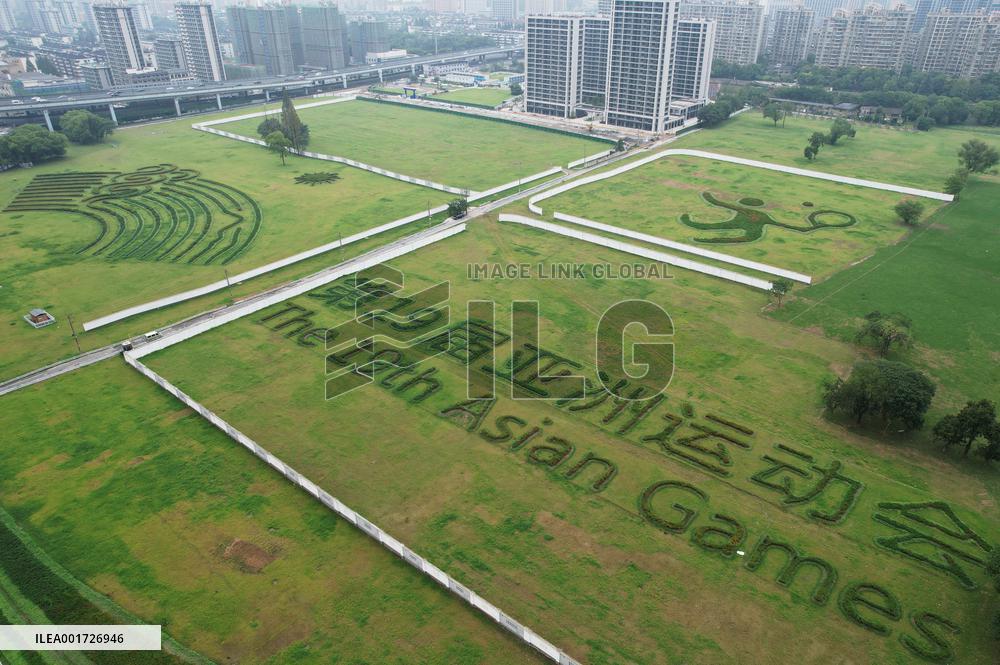 Giant Green Plant Asian Games Emblem Unveiled in Hangzhou