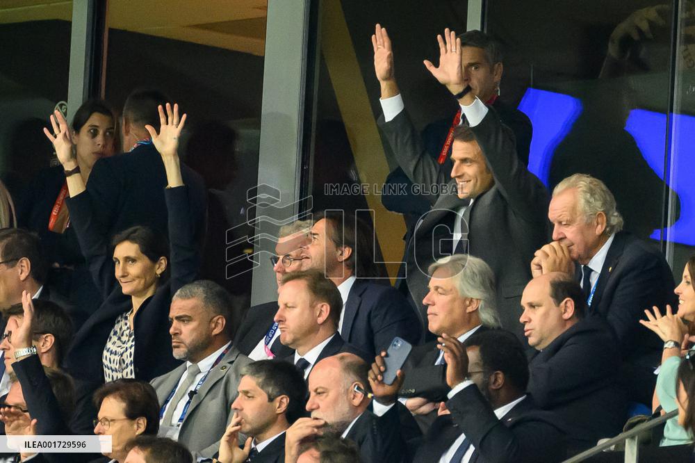 French And Uruguayan Presidents Watch France v Uruguay