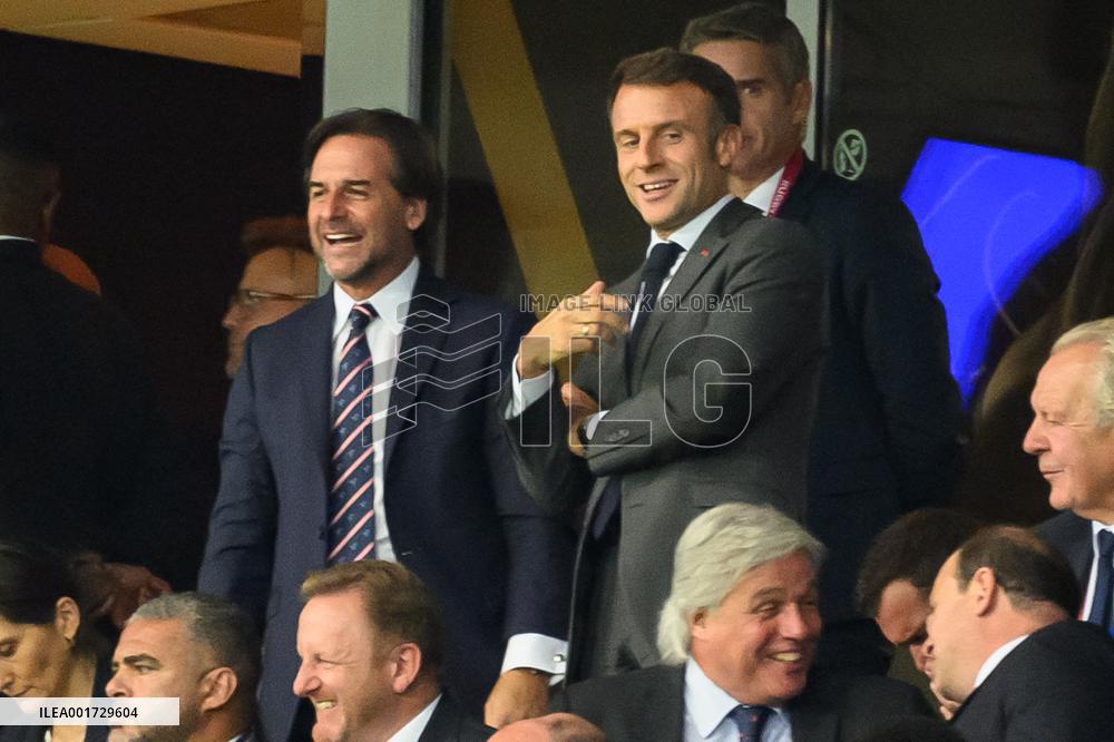French And Uruguayan Presidents Watch France v Uruguay
