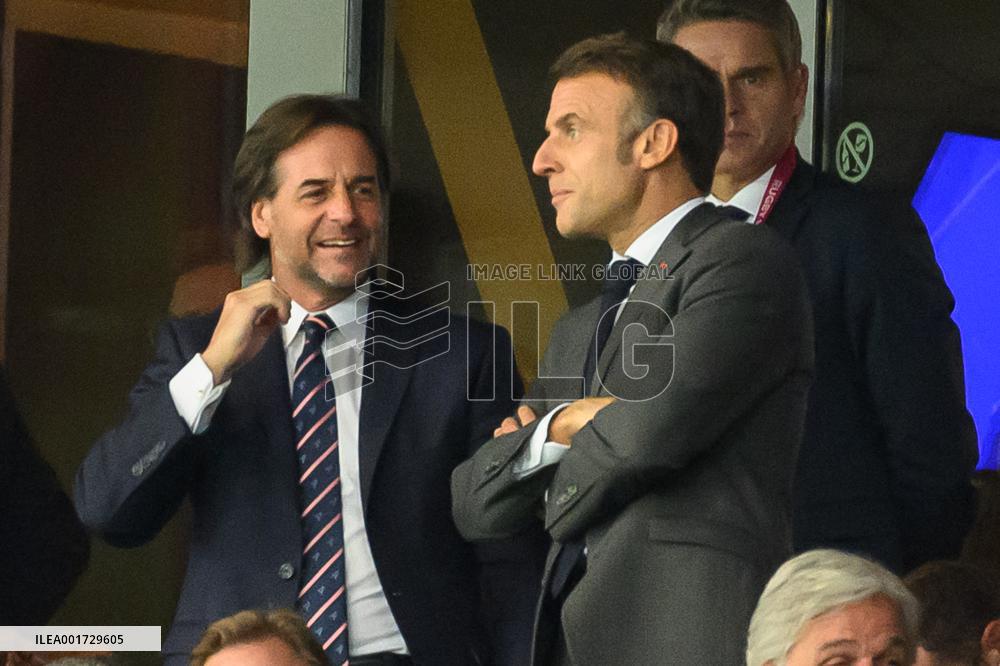 French And Uruguayan Presidents Watch France v Uruguay