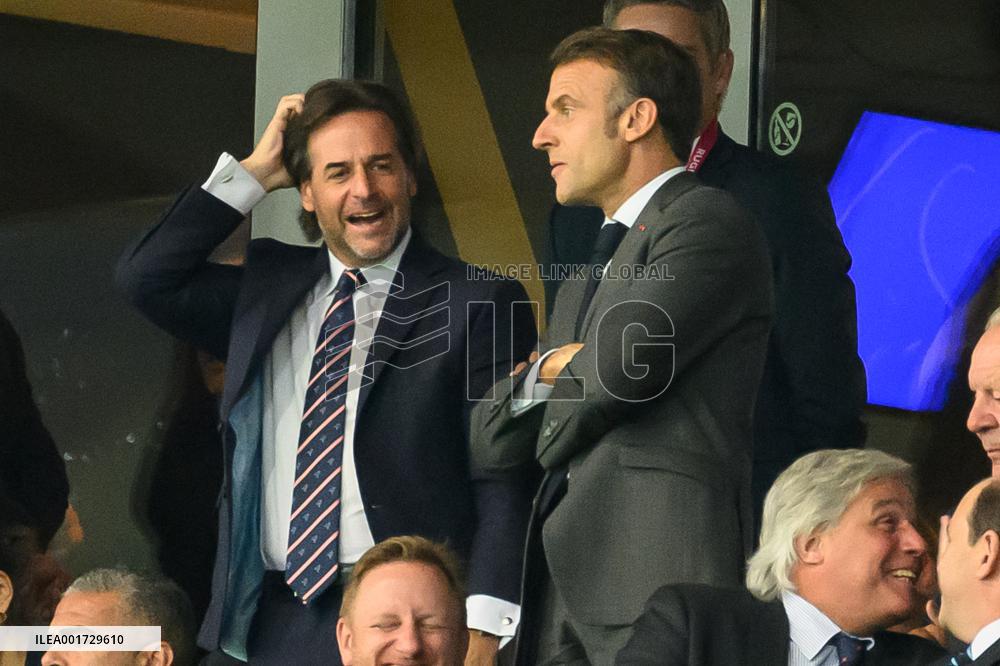 French And Uruguayan Presidents Watch France v Uruguay