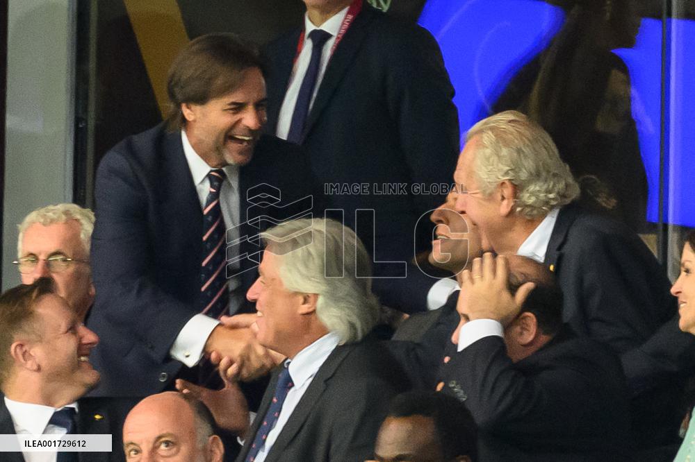 French And Uruguayan Presidents Watch France v Uruguay