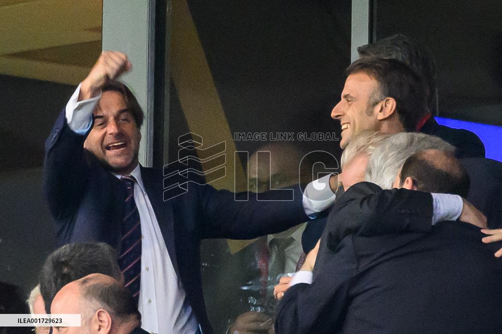 French And Uruguayan Presidents Watch France v Uruguay